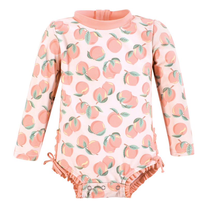 Hudson Baby Rashguard Swimsuit, Pink Peach