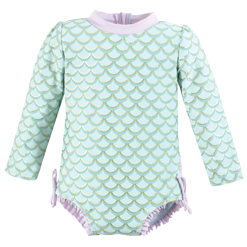 Hudson Baby Rashguard Baby and Toddler Swimsuit, Mermaid