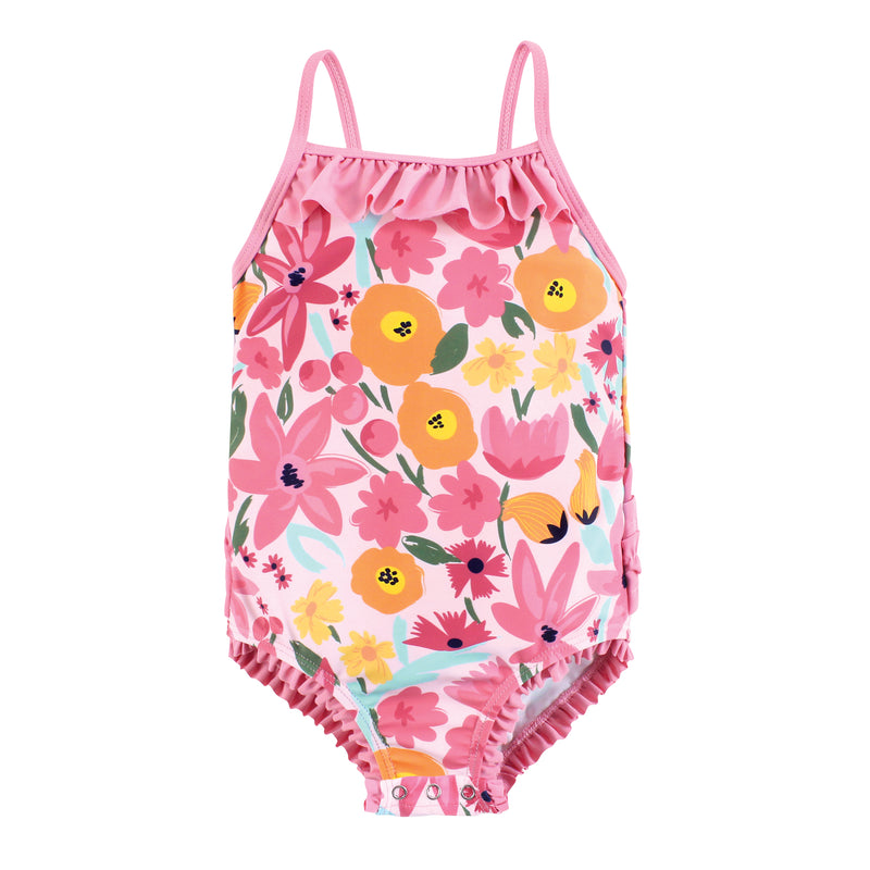 Hudson Baby Swimsuit, Pink Orange Floral