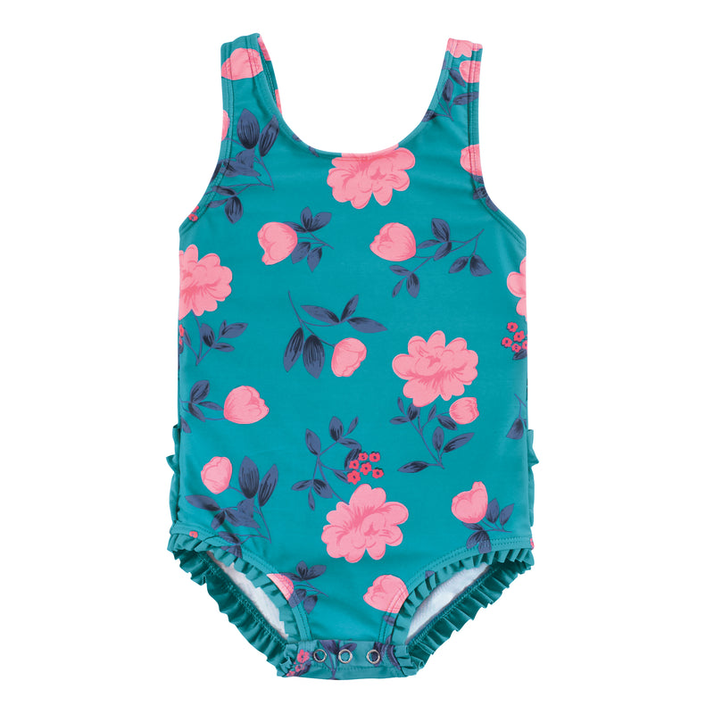 Hudson Baby Swimsuit, Teal Floral