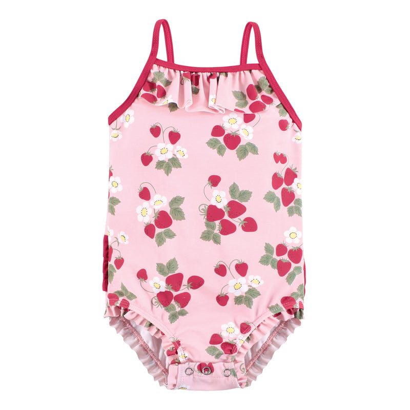 Hudson Baby Swimsuit, Pink Strawberry