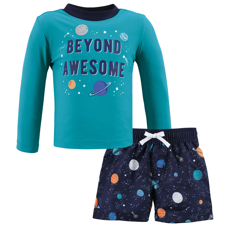 Hudson Baby Swim Rashguard Set, Space