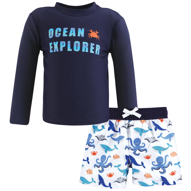 Hudson Baby Swim Rashguard Set, Ocean Explorer