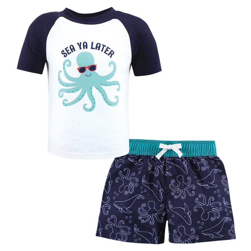 Hudson Baby Swim Rashguard Set, Sea Octopus
