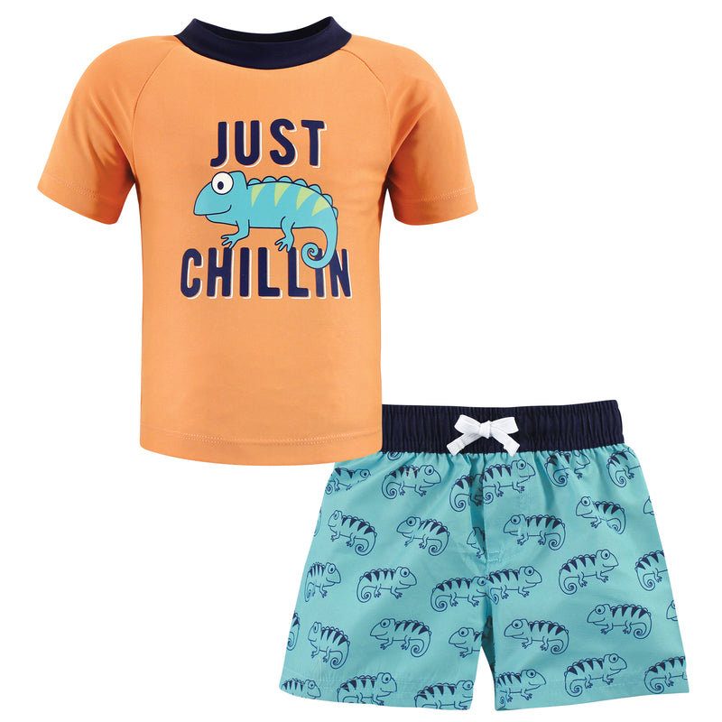 Hudson Baby Swim Rashguard Set, Chameleon