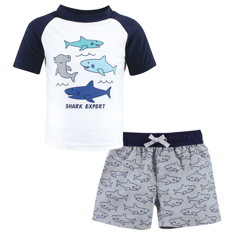 Hudson Baby Swim Rashguard Set, Shark Expert