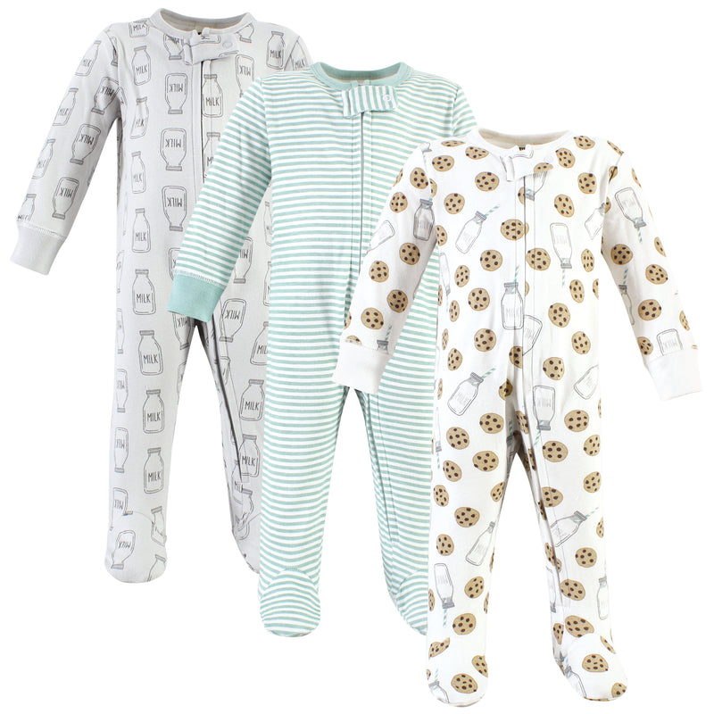 Hudson Baby Cotton Sleep and Play, Mint Milk And Cookies