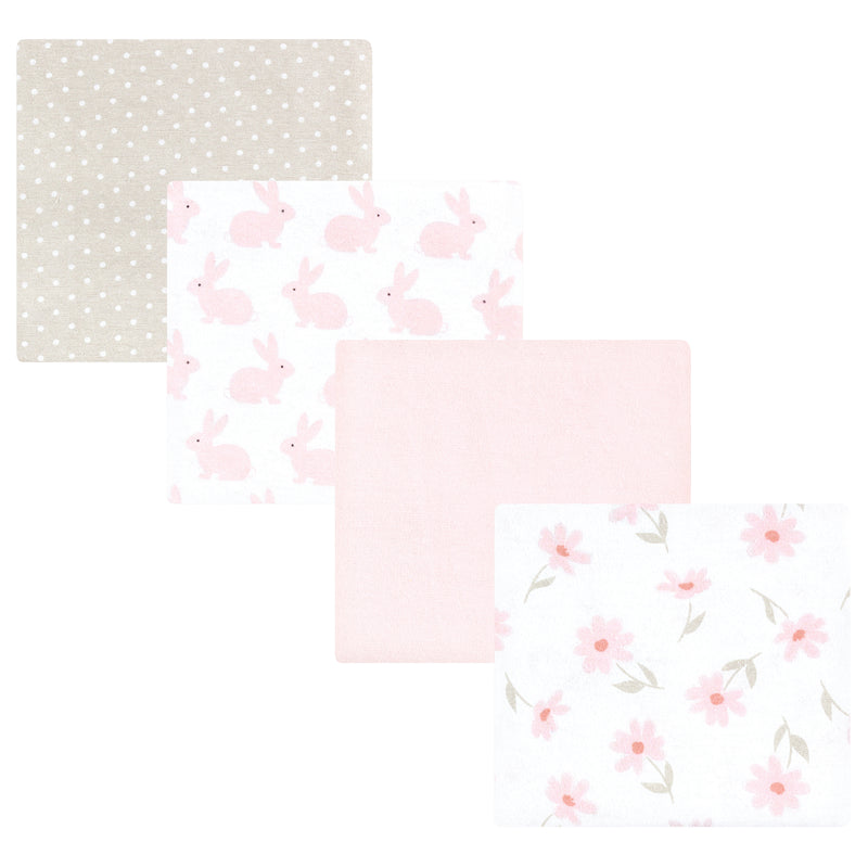 Hudson Baby Cotton Flannel Receiving Blankets, Pink Honey Bunny