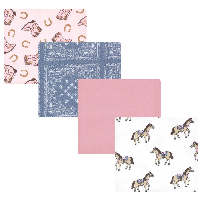 Hudson Baby Cotton Flannel Receiving Blankets, Cowgirl