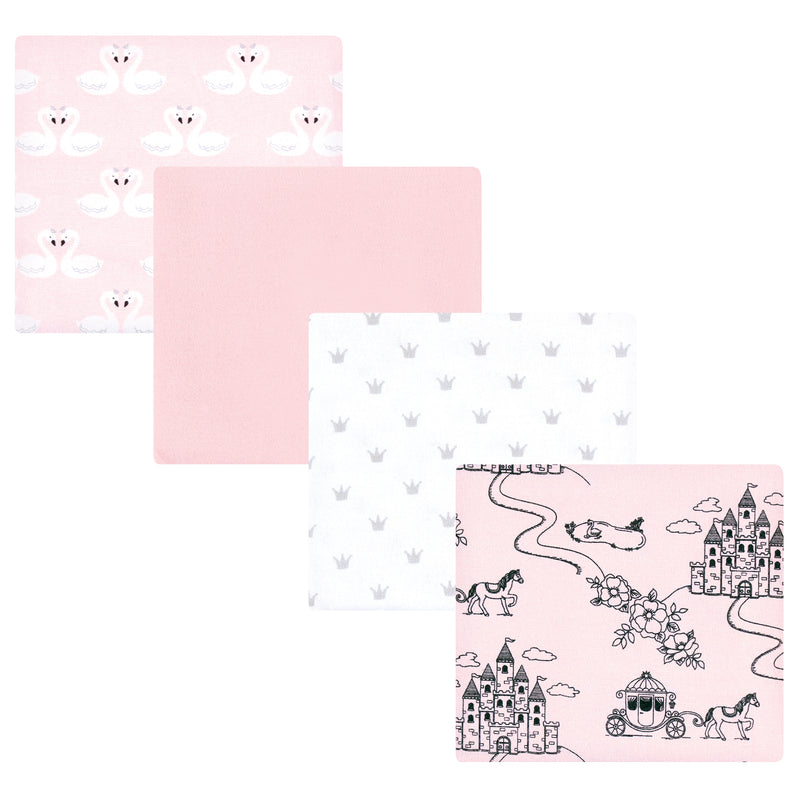 Hudson Baby Cotton Flannel Receiving Blankets, Fairytale Princess
