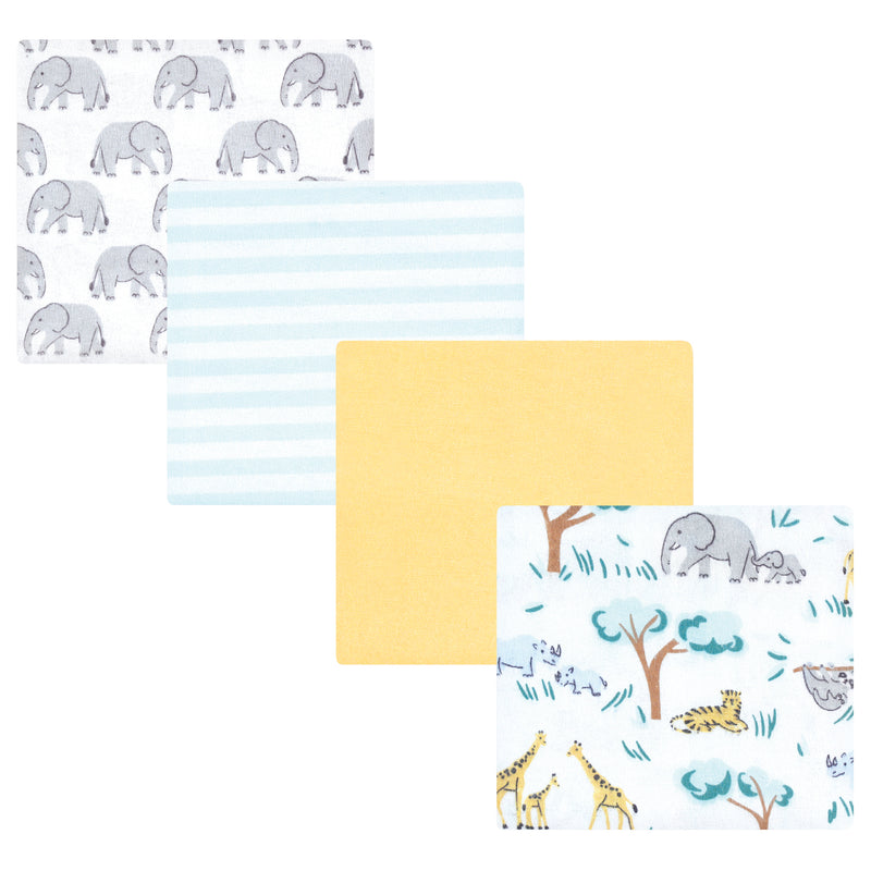 Hudson Baby Cotton Flannel Receiving Blankets, Safari Friends