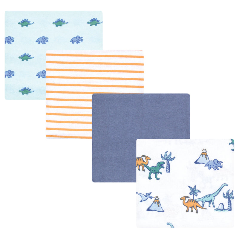 Hudson Baby Cotton Flannel Receiving Blankets, Pastel Dino