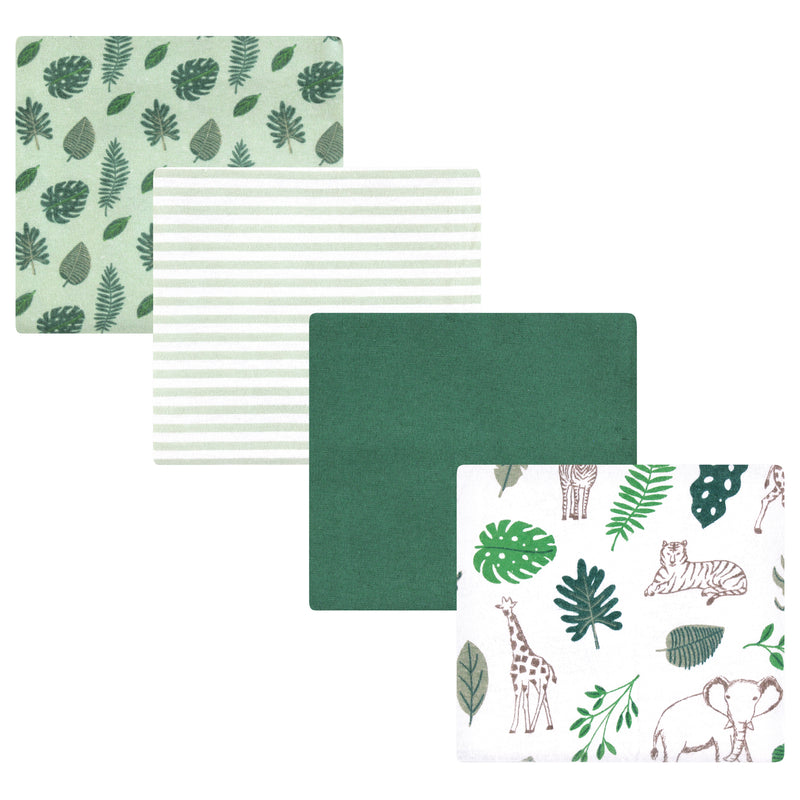 Hudson Baby Cotton Flannel Receiving Blankets, Jungle