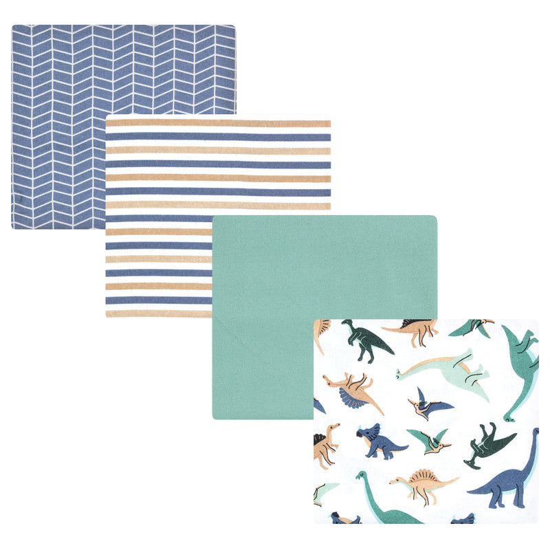 Hudson Baby Cotton Flannel Receiving Blankets, Dino Friends