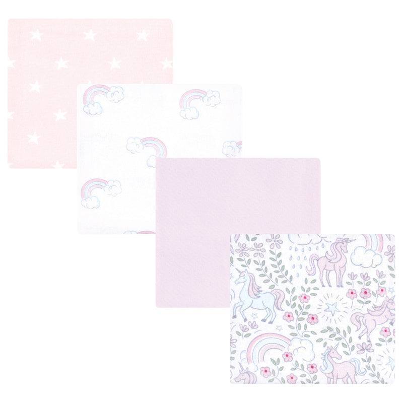 Hudson Baby Cotton Flannel Receiving Blankets, Dreamy Unicorn