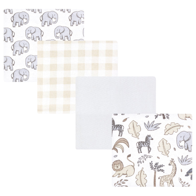 Hudson Baby Cotton Flannel Receiving Blankets, Neutral Safari