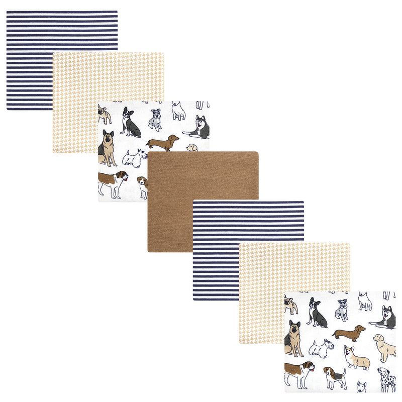 Hudson Baby Cotton Flannel Receiving Blankets Bundle, Handsome Dogs