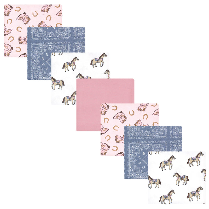 Hudson Baby Cotton Flannel Receiving Blankets Bundle, Cowgirl