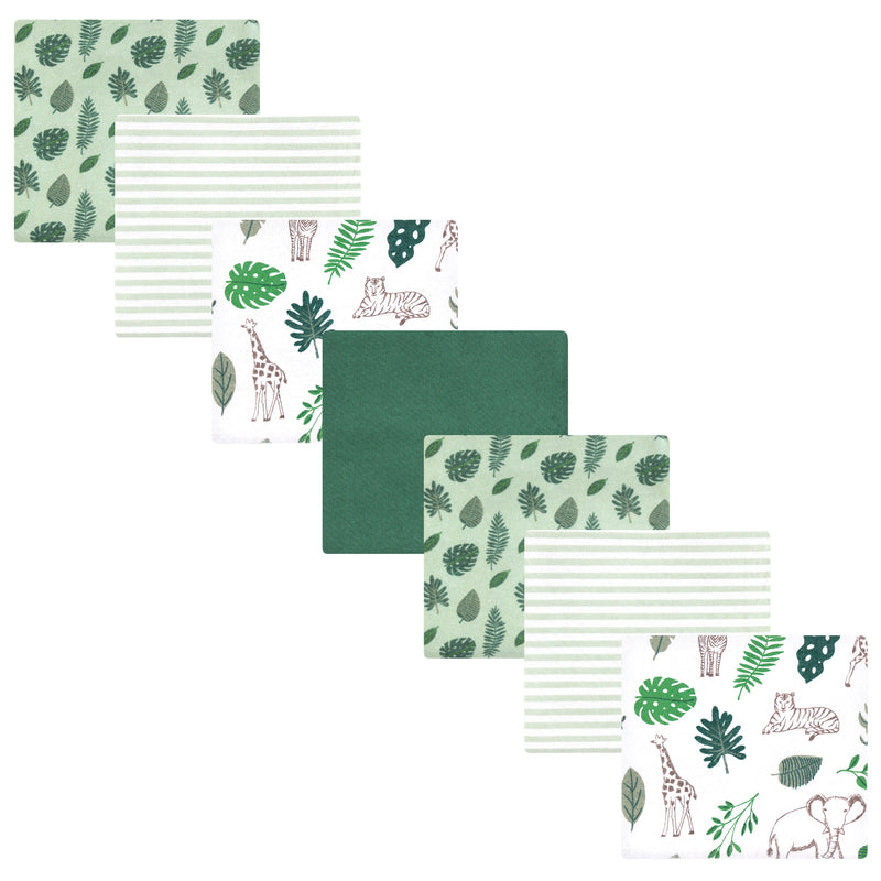 Hudson Baby Cotton Flannel Receiving Blankets Bundle, Jungle