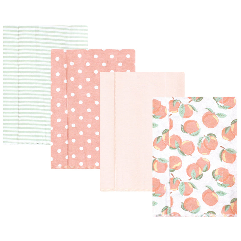 Hudson Baby Cotton Flannel Burp Cloths, Sweet Peach