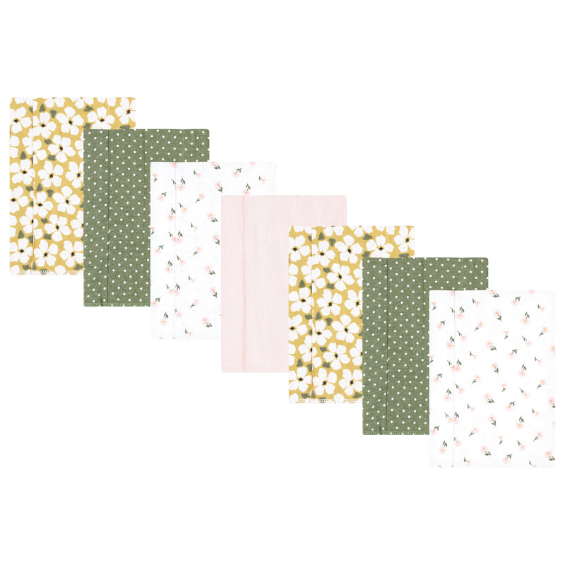 Hudson Baby Flannel Burp Cloth 7pk, Sage Floral
