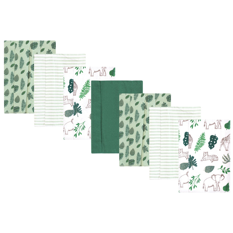 Hudson Baby Flannel Burp Cloth 7pk, Jungle