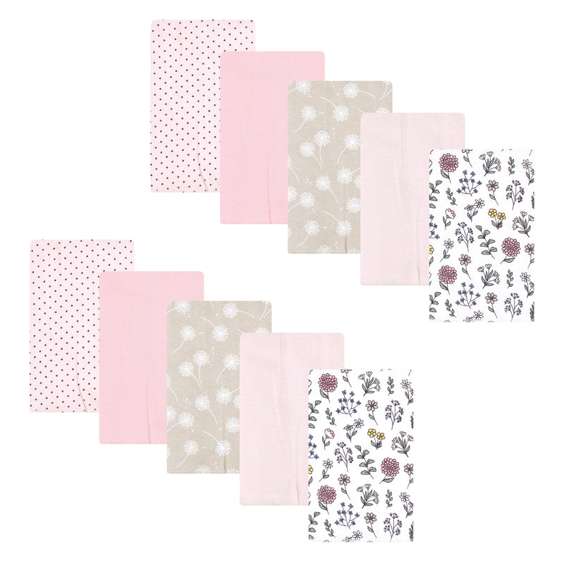 Hudson Baby Flannel Burp Cloth 10pk, Dandelion Wish