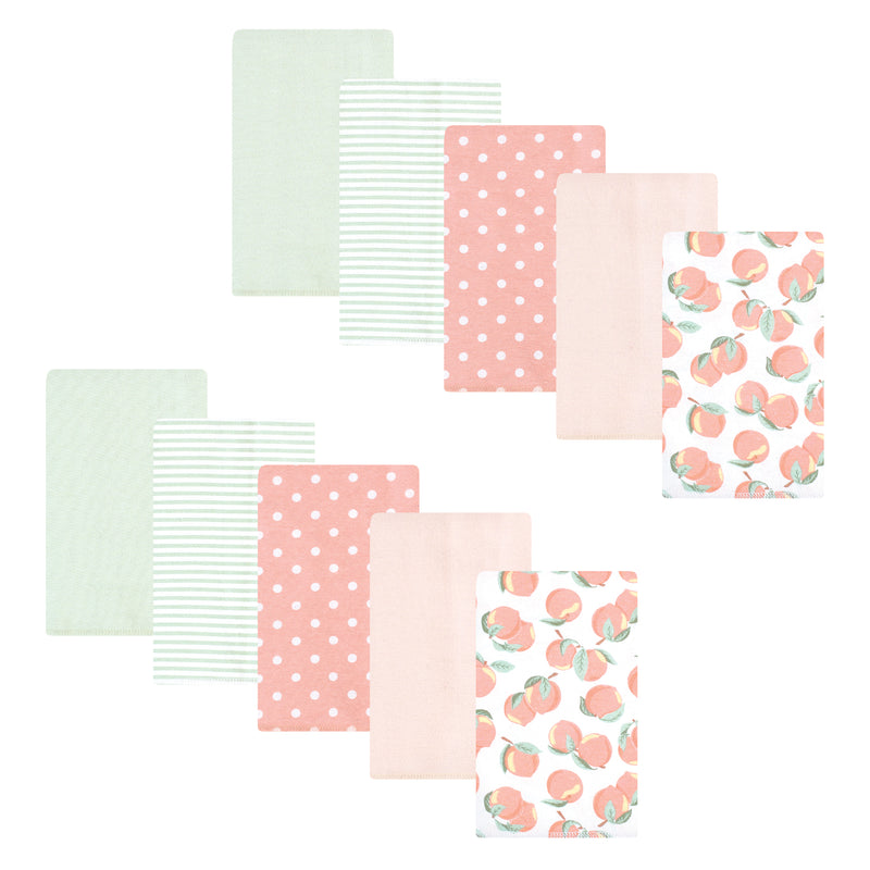 Hudson Baby Flannel Burp Cloth 10pk, Sweet Peach