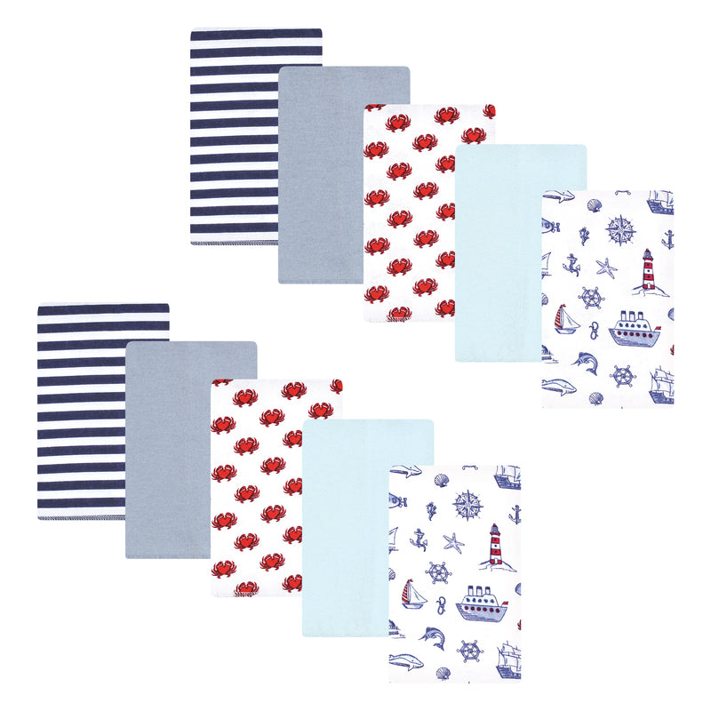 Hudson Baby Flannel Burp Cloth 10pk, Lighthouse