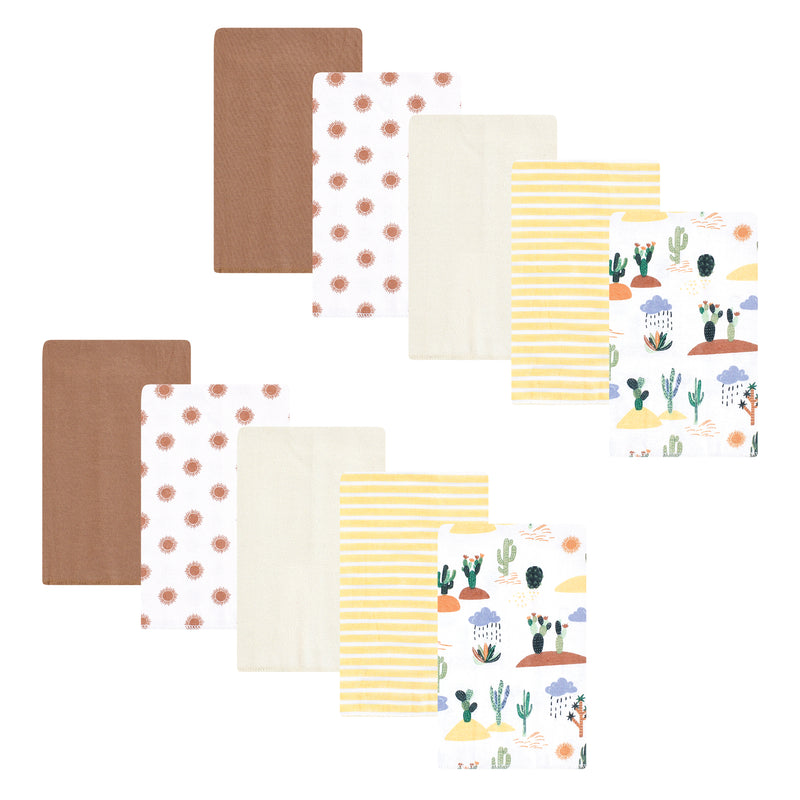 Hudson Baby Flannel Burp Cloth 10pk, Fun Desert