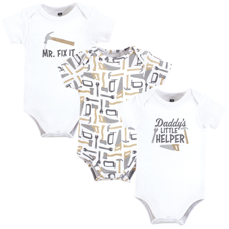 Hudson Baby Cotton Bodysuits, Daddys Helper Tools