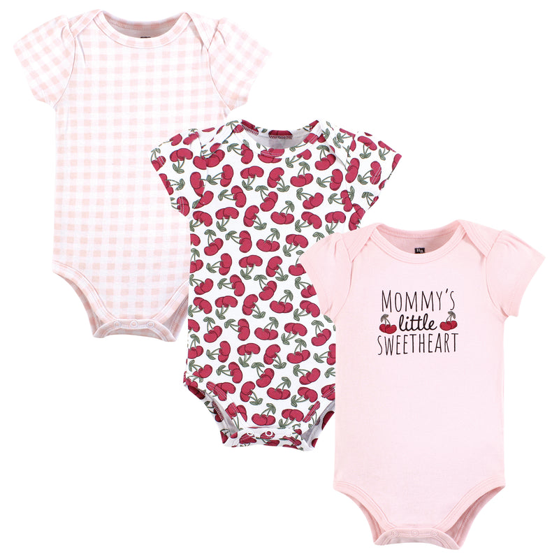 Hudson Baby Cotton Bodysuits, Mommys Sweetheart Cherry