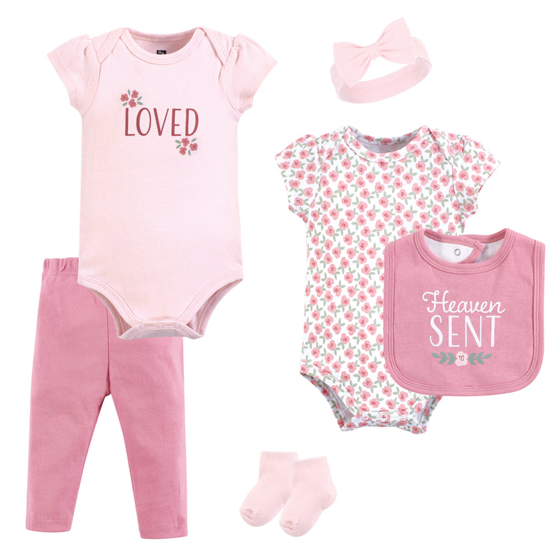 Hudson Baby Cotton Layette Set, Heaven Sent Flower