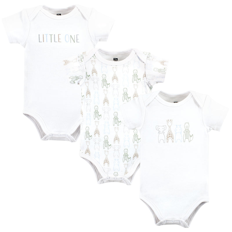 Hudson Baby Cotton Bodysuits, Safari Friends