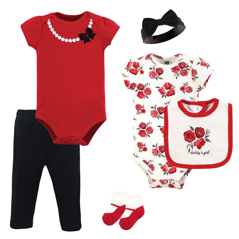 Hudson Baby Cotton Layette Set, Red Roses