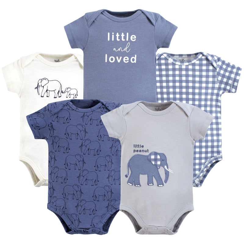Touched by Nature Organic Cotton Bodysuits, Blue Peanut