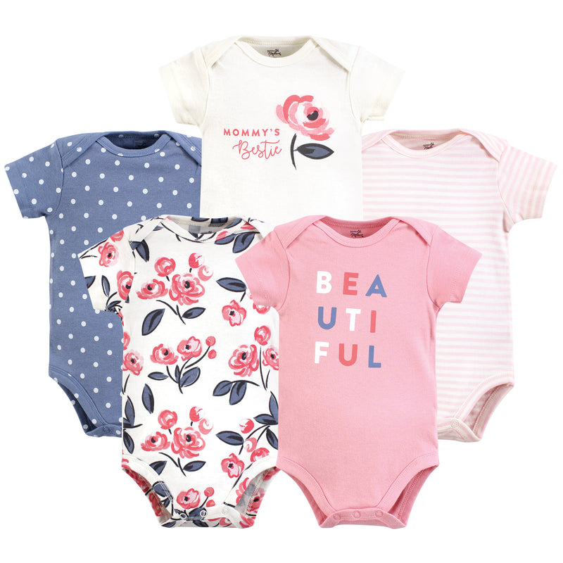 Touched by Nature Organic Cotton Bodysuits, Bubblegum Floral