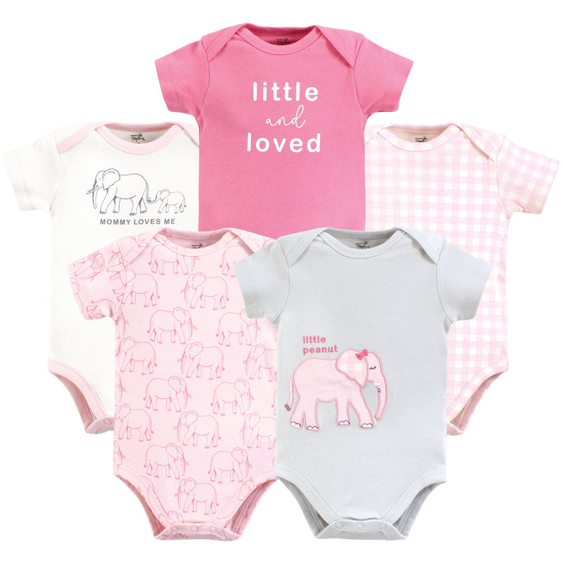 Touched by Nature Organic Cotton Bodysuits, Pink Peanut