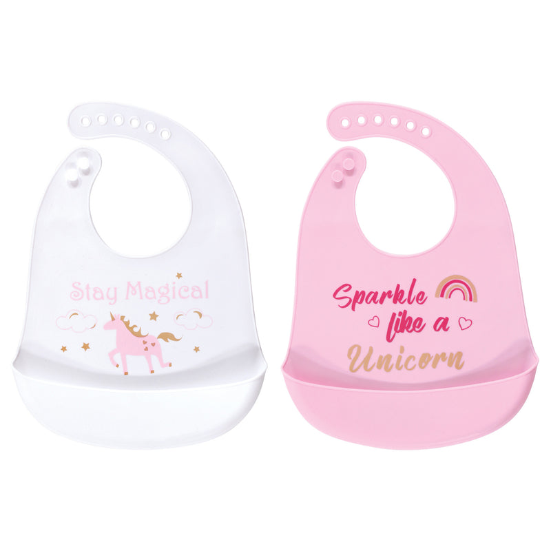 Luvable Friends Silicone Bibs, Sparkle Like A Unicorn