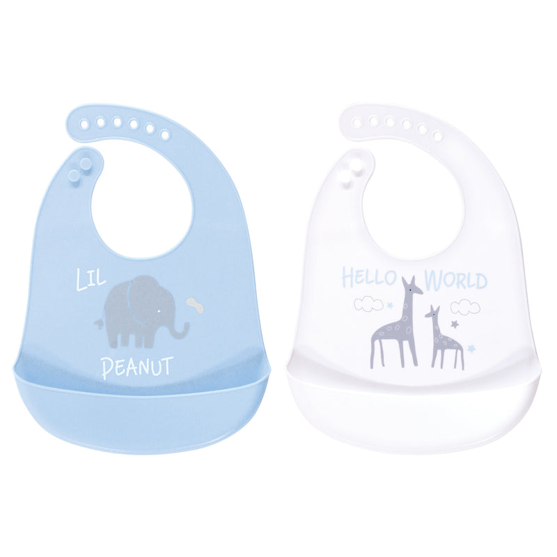 Luvable Friends Silicone Bibs, Little Peanut