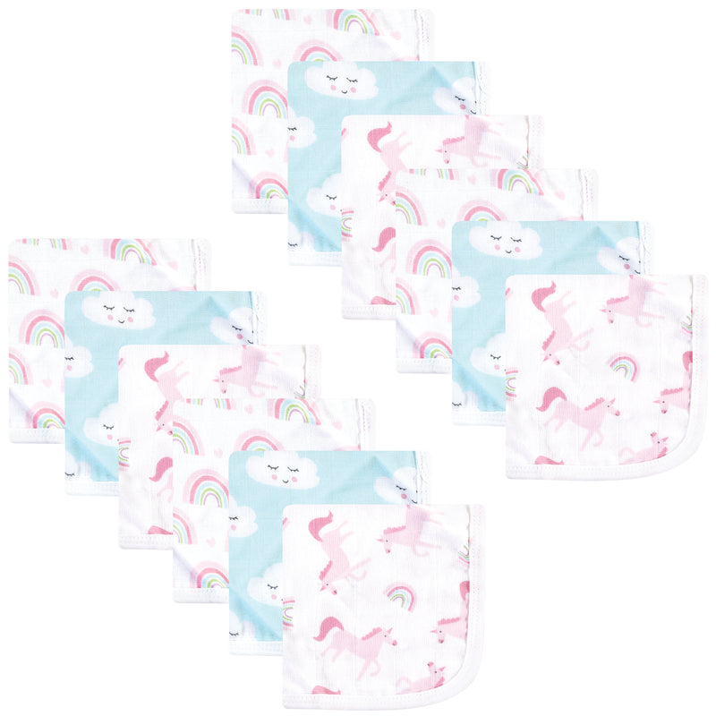 Luvable Friends Muslin Washcloths, Rainbow