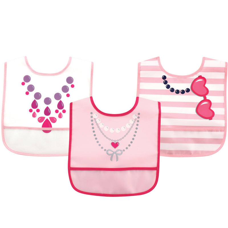 Luvable Friends Waterproof PEVA Bibs, Girl Dress Up