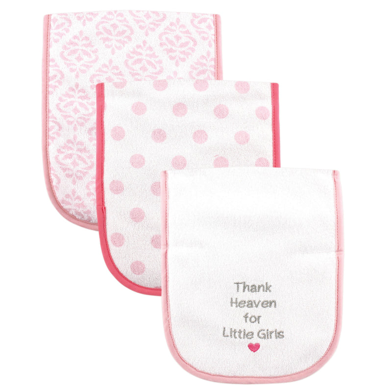 Luvable Friends Cotton Burp Cloths with Fiber Filling, Girl Thank Heaven