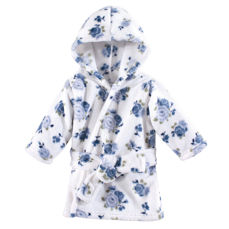 Luvable Friends Plush Bathrobe, Blue Floral