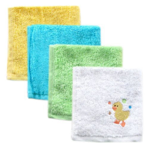 Luvable Friends Super Soft Cotton Washcloths, Yellow Duck