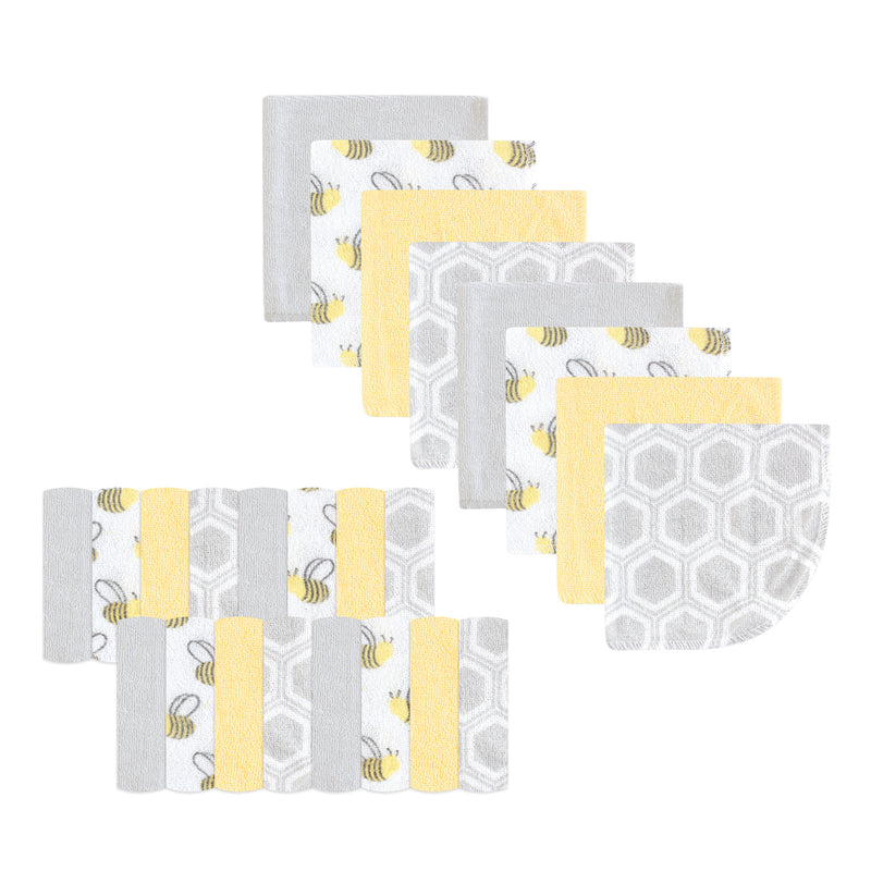 Luvable Friends Super Soft Bundle Washcloths, Bee