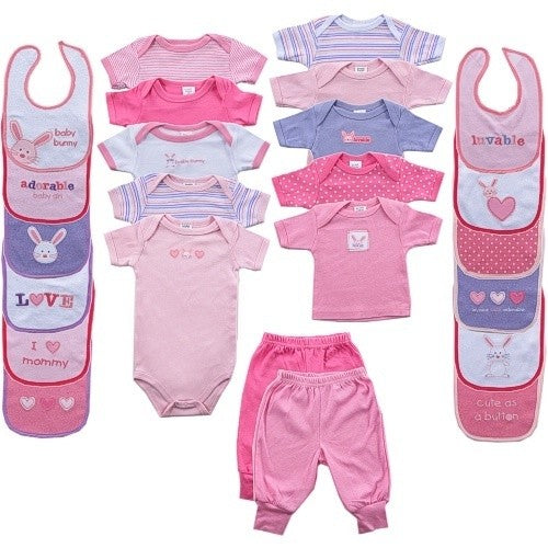 Luvable Friends Layette Gift Cube, Pink Bunny
