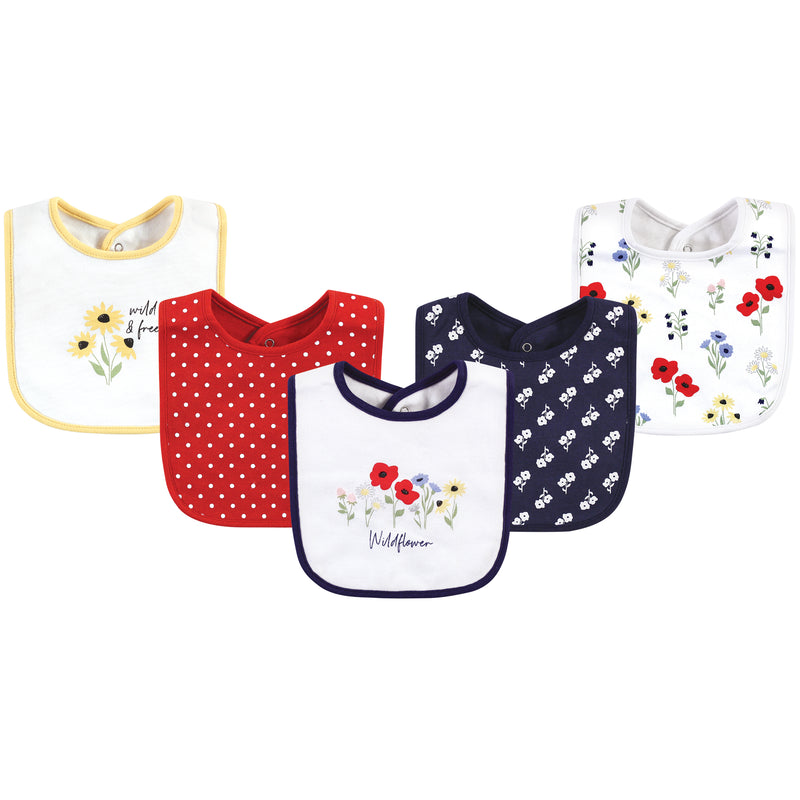 Hudson Baby Cotton Bibs, Wildflowers