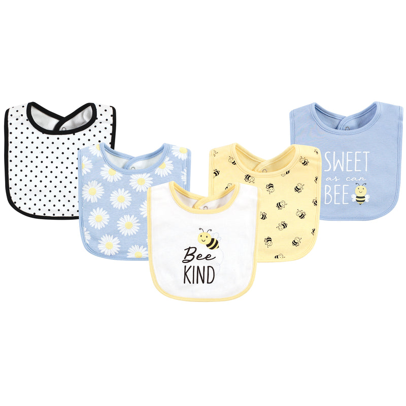 Hudson Baby Cotton Bibs, Bee Kind