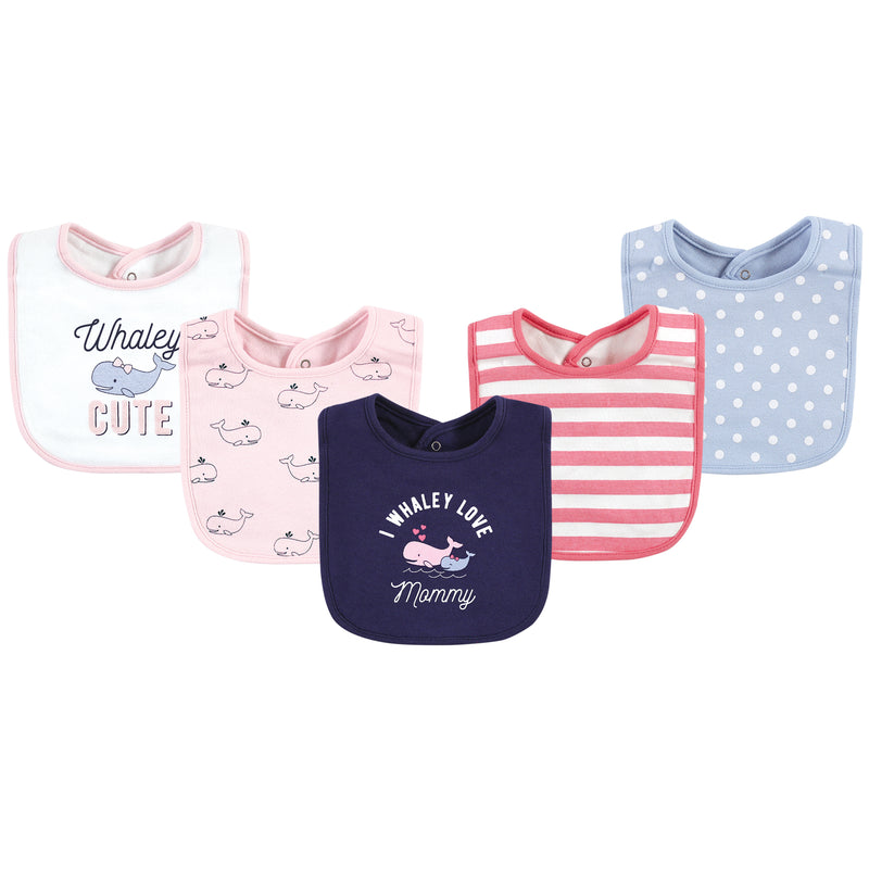 Hudson Baby Cotton Bibs, Whaley Cute Girl